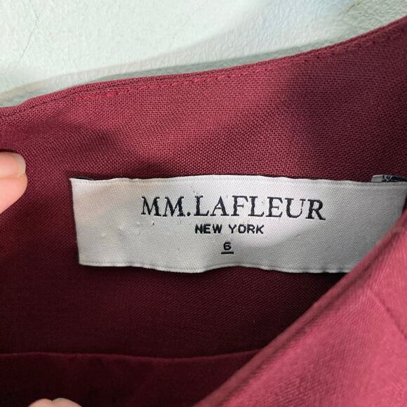 MM LaFleur Women Burgundy Red Sleeveless Wool Toi Dress Size 6 - Picture 4 of 6